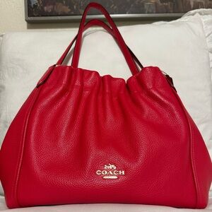 Coach Vibrant Red Leather Shoulder Bag